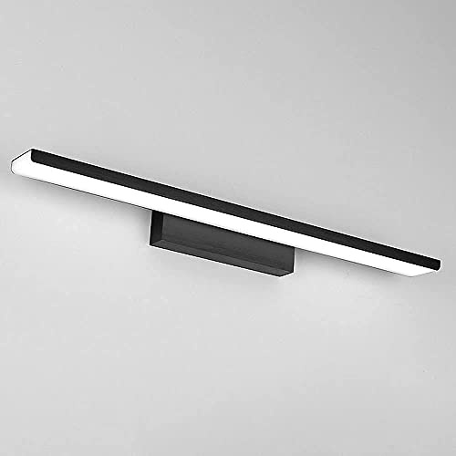 Specchio con Luci Frontale in Alluminio 24W per Trucco Luci per Specchio Bagno Specchio da Toilette Luci a Muro per Specchio Armadio Luci per Toilette Armadietto/Black-3000K