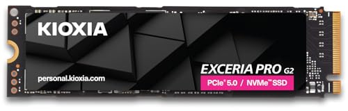 KIOXIA EXCERIA PRO G2 – 1TB M.2 2280 NVMe SSD – PCIe 5.0, up to 14,400/12,700 MB/s Read/Write – High-Speed Internal Drive for Notebook & Desktop PC, Professional Gaming, Content Creation