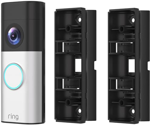 Aokicase Adjustable 30 to 55 Degree Door Bell Angle Mount Compatible with Video Doorbell 1/2/3/4/ Wired/Pro / (2020 Release) / Battery Doorbell Plus, Camera Holder (Black) Pack of 2