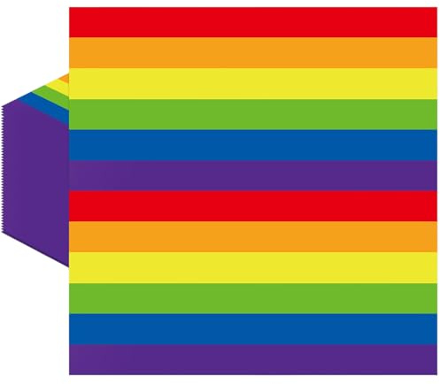 Kireida 40 Pezzi Di Tovaglioli Con Strisce Arcobaleno, Design Colorato Della Bandiera Pride, Tovaglioli Di Carta Monouso Per Cocktail In Occasione Del Mese Dell’Orgoglio