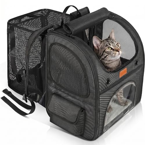 Morpilot Katzenrucksack Hunderucksack für Katzen Hunde Dunkelgrau 35x29x42cm