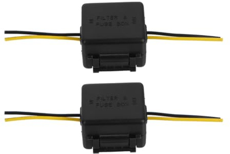 BESTonZON Filtres d'alimentation 12V Universels pour Système Stéréo Automobile, Lot de 2, Compatible Camion, Filtre Anti-interférence Métal et Plastique