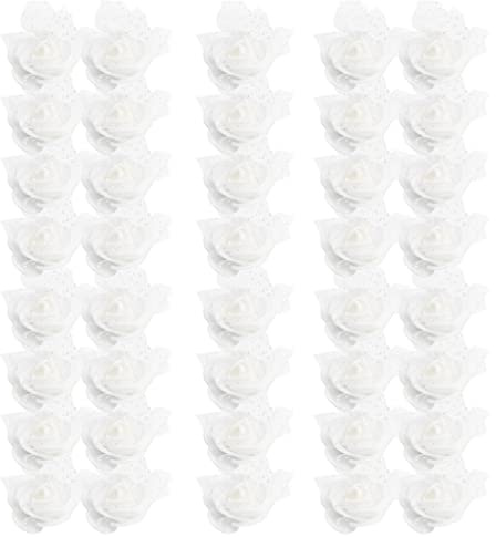 Sharplace 50 Künstliche Rosenkopf Foamrosen Für 4cm, Weiß