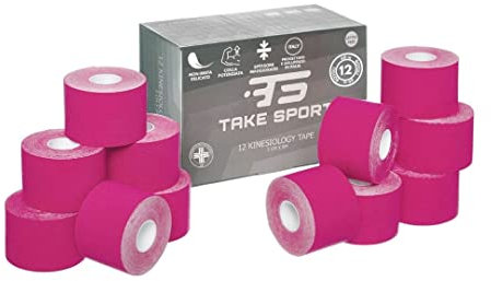 TAKE SPORT® Kinesio | sporttape | physio tape | Tape Kinesiologie | kinesiologie tape | kinesiotapes | tape kinesio | kinesio tape | kinesiotape | tapes 12 Rollen, 5 x 5 m, 95% Baumwolle, 5% Elasthan