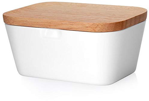 Nimoa Butterdose Butterbox-Holzdeckel Aufbewahrungsbox Behälter Versiegelte Butterbox zur Aufbewahrung von Butter