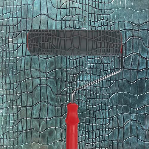 Nichiyo 10'' Patterned Paint Roller for Wall Decoration Classic Brick Embossing Texture Rubber Roller Decorative Household DIY Paint Art Tool for Wall Decoration (EG722T)