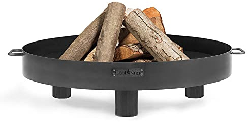 Cookking Tunis Brasero rond pour jardin et terrasse avec poignées, acier, noir, 20 x 70 x 70 cm