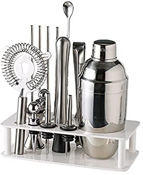 Cocktail Shaker Set Ensemble à Cocktail Shaker Cocktail Shaker Set de - Kit de barendants en acier inoxydable Cocktail Shaker avec filtre de boisson intégré, outils de barres professionnels 15 pièces
