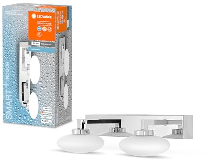 LEDVANCE Smart LED Badezimmerlampe chrome, 12W, 1000LM, 3000-6500K, 34cm, IP44, Orbis Elypse Wandleuchte, Badezimmerleuchte mit Wifi Technologie, dimmbar, steuerbar über App und Sprachassistenten