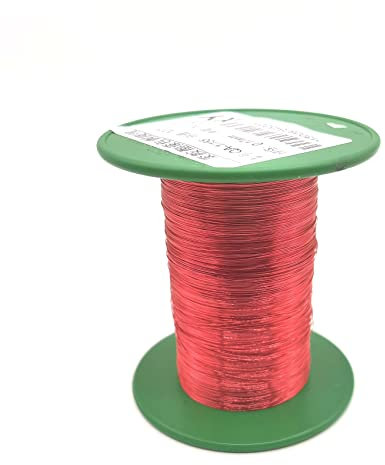 Xuulan Spule Kabel Kupferdraht 3 4AWG 18 AWG 22 AWG 43AWG 0. 6mm 0.2mm 0.07mm 0.85mm Red Draht QA-1/155 for Motoren (Color : OD 0.06mm, Size : Weight 100g)