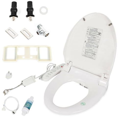 Elektrischer Bidet-Sitz smarter WC-Sitz Abnehmbar mit selbstreinigende Düsen Toilettensitz, WC Deckel, Toilettenbrille Klobrille Sitzheizung Bidet Einfache Montage