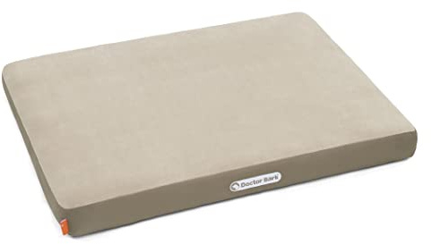 Doctor Bark | orthopädische Hundematratze mit kuscheliger Fleece-Liegefläche, waschbares Liegekissen für mittlere Hunde (M - 80x60 cm, beige - Goldbraun)