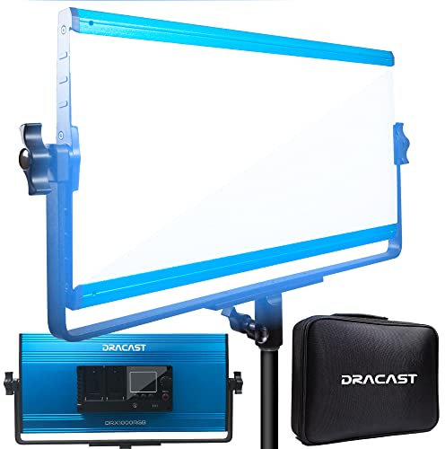 Dracast X Series LED1000 - Tageslicht 5600K LED Panel Videoleuchte | App Steuerung | Dimmbar 0-100% | CRI & TLCI 96+ | Dual NP-F Akku | inkl. Tasche | Fotostudio | Video Beleuchtung