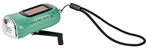 moses. Fernweh Dynamo-Solar-Taschenlampe, wiederaufladbare Akku-Taschenlampe mit Handkurbel u. Solarpanel, Kurbeltaschenlampe mit LEDs & Handschlaufe