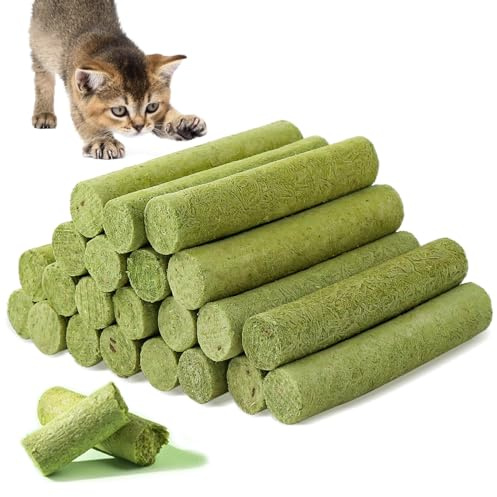 100g Bastoncini Erba Gatta per Gatti, Snack per Gatti Liofilizzato con Erba Gatta per Elimina Boli di Pelo e Pulizia dei Denti