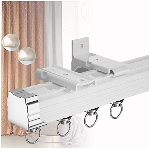 PhIree Vorhangschiene, 1–5 M Lang, Leise Gleitendes Vorhangschienensystem Für Decken- Oder Wandmontage, Für Wohnzimmer, Schlafzimmer/White-Ceiling/5.0M/16.4Ft