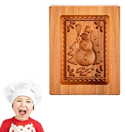 Keksform,Bell Kitchen Ausstecher - Keksformen aus Holz, geschnitzte Keksstempel zum Backen, weihnachtliche 3D-Prägung, Keksausstecher, Küche, Kekse, DIY
