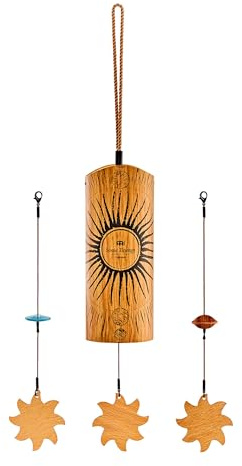 Sonic Energy Cosmic Bamboo Chime, Sol, Weißesche (CBCSOL) | Tages-Stimmung, 432 Hz, 43x6,5x6,5 cm, 155 g, inkl. 2 Pendel (Holz, Acryl), Bambus, Zambesi Redwood, Stahllegierung