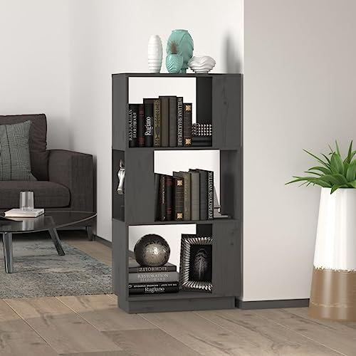 AJSEOYBS BüCherturm Freistehend,BüRo-BüCherregalebüCherregal/Raumteiler Grau 51x25x101 cm Massivholz Kiefergeeignet FüR Wohnzimmer, Schlafzimmer, Arbeitszimmer, Korridor