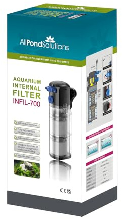 allpondsolutions Fish Tank Filter, INFIL-700 Internal Aquarium Water Filter for Small Coldwater or Tropical Aquariums for Tanks Up to 100 Litres - Bottom Suction