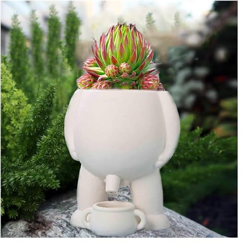Pot de fleurs à pisse, pot de fleurs fantaisie, vase amusant unique, décoration d'intérieur, fleur noire, arbuste, succulent, pot de verdure, pots de fleurs amusants for plantes d'intérieur et d'extér