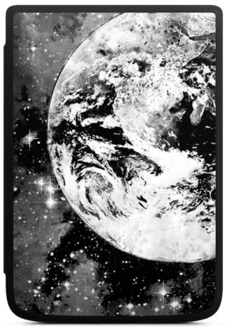 DeinDesign Coque pour liseuse Compatible avec Vivlio Touch HD Plus Etui pour liseuse Protection pour liseuse Terre Black & White Étoiles
