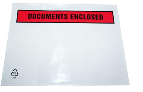 100 x A5 Printed Document Enclosed Wallet (225 x 165 mm) | Peel & Seal Clear Plastic Envelopes/Sleeves/Pockets/Wallets | Attach Invoices, Packing Lists & Delivery Notes to Parcels HTUK