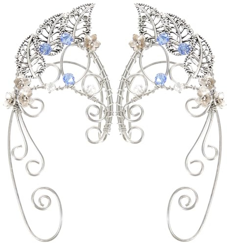 1 Paar Blatt Elfen Ohrclip Ohrringe Handgefertigte Feen Ohren Manschetten FüR Frauen Ideal FüR Halloween Cosplay Hochzeiten Feenpartys Geschenkideen
