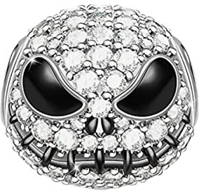 Femme Charms Halloween Jack crâne Coccinelle rouge Argent Sterling 925 Pendentif avec Zircon Cubique pour Bracelet