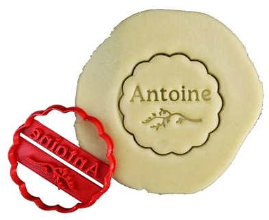 3DKOUPE - Cortador de galletas estriado, diseño de rama, personalizable con texto, Typo y color a elegir - Diseñado y fabricado en Francia
