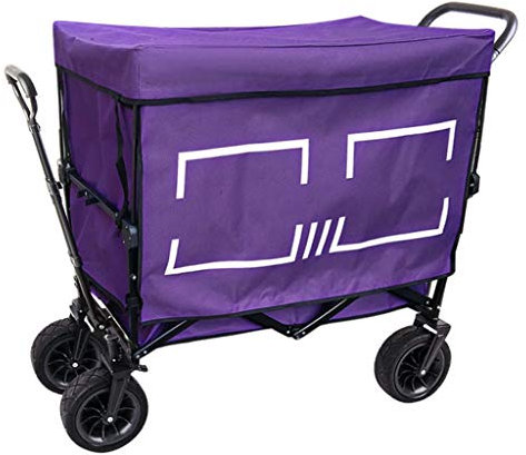 Outdoor Faltwagen mit abnehmbarem Baldachin, robuster Bollerwagen für Einkaufen, Gartenarbeit und Festivals, 85 kg Tragkraft
