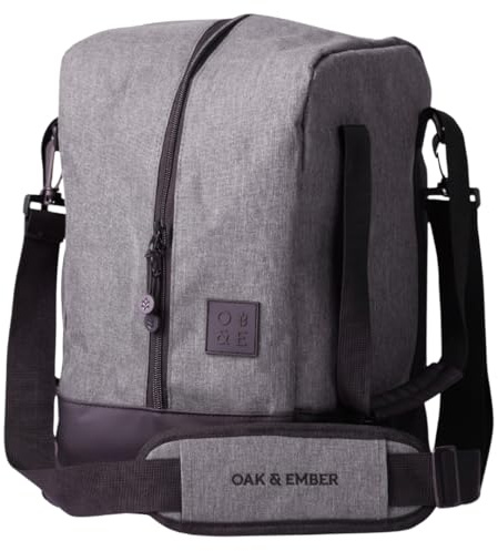 Oak & Ember® Beverage Bag with 4 Bottle Divider Keeps Your Wine, Whisky, Whiskey, Gin, Spirits, Organized & Ready for Adventure.