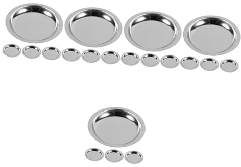 OFFSCH 20 Pz piattino per bustine di tè tampone per bottiglia di vino tappetino per bottiglie accessori per il caffè Piattino rotondo per bustina di tè acciaio inossidabile 304 Silver