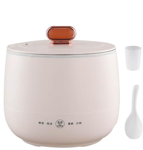 1,1.8L,Mini Cuiseur À Riz Électrique avec Revêtement Antiadhésif, Mini Cuiseur À Riz pour 1 À 2 Personnes, 4 Fonctions Multicuiseur pour Préparer du Riz, De La Soupe, du Porridge