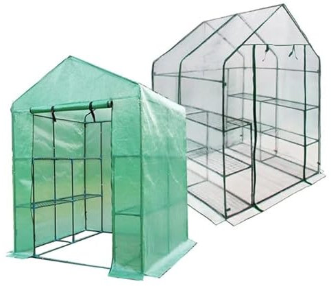 Suinga Invernadero de Jardín Transparente 1,43 x 1,43 x 1,90 m - Caseta con Cremallera, Estable y Resistente, Ideal para Macetas, Flores y Huertos - Protección contra Lluvia, Viento y Frío