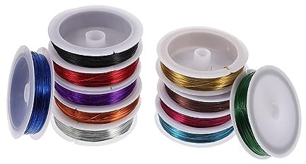 VILLFUL 11rollos Alambre De Colores Para Joyería y Decoración Flexible Para Diy