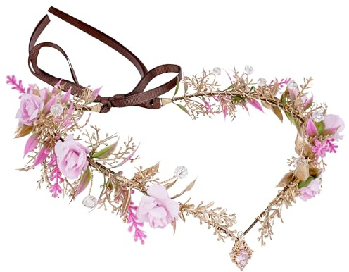 MOSTORY Elfen Krone Blumenkranz Haare für Faschingskostüme Karneval Renaissance Fest, Waldkopfband Frauen für Feenkostüm Elfen Cosplay