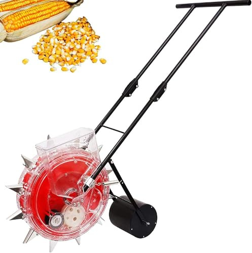 Asiwnshw Garden Seeder, Manual Seeder Spreader, Handheld Seeding Machine and Fertilizer Applicator, Hand-Push Roller Row Planter Precision Garden Push Seeder Machine(8 Mouths)