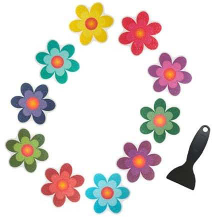 Didiseaon Adesivi Antiscivolo per Pavimenti Bagno e Piscina Decorazioni Doccia e Vasca in Peva Resistente e Sicuro con Design per Scale e Vasche