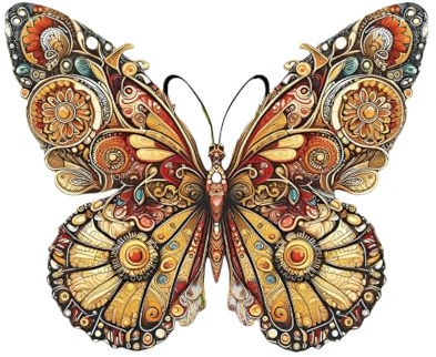 JPORSHU 40CM Large Metal Butterfly Wall Decor - Outdoor Garden Fence Art, Hanging Ornaments for Yard, Patio, Shed, Indoor Home Decoration