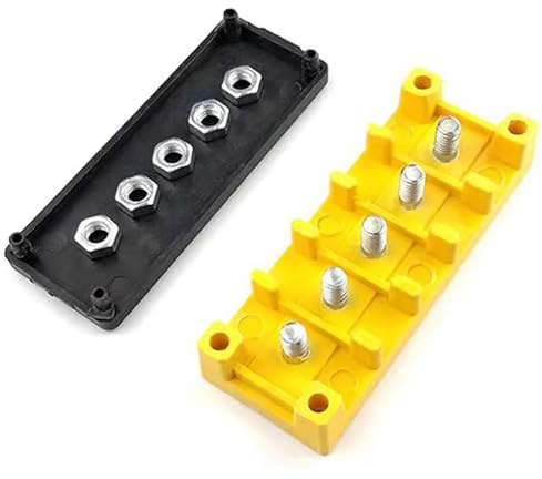 ZHOZHUT 2 PCS Electric Bicycle Connection Box, Electric Tricycle 5-Hole Junction Box With Screws And Nuts, Insulation Phase Battery Wire Connector For E-Bikes, Tricycles, And Quad-Cycles