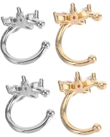 TOPPERFUN 2 Par Unika Rhinestone Blomsterörhängen Koppar Zirkon Öroncuffar Icke Genomträngande Blomörhängen för Kvinnor och Tonåringar Bekväma och Trendiga Smycken för Födelsedag och Alla