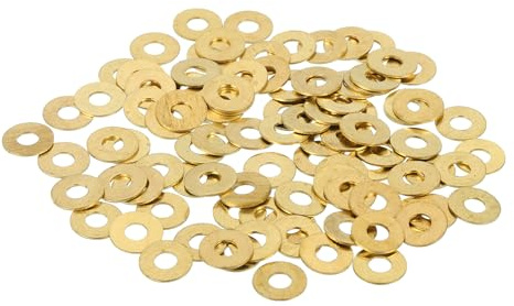 QUARKZMAN 220 Piezas Arandelas Planas Latón ID 3mm OD 8mm Gros 0.5mm | Juego Arandelas Cobre M3 Arandelas Aplastamiento, Para Tornillos, Construcción