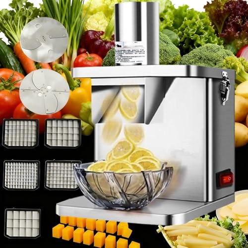 lealovengzh Picadora De Verduras Comercial, Trituradora Automática De Zanahorias, Cortadora De Frutas Eléctrica, Procesador De Alimentos Multifuncional, Máquina Cortadora De Cubitos