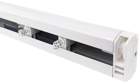 time4blinds - Schiene für Lamellenvorhang - Komplettes Set mit Lamellenwagen & Steuermechanismus mit Perlenkette - Leichtes Verschieben der Lamellen - Kompaktes, modernes Profil - Weiß, 900mm