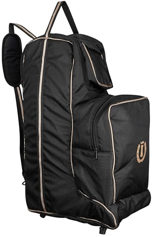 Imperial Riding IRH Stiefel und Reithelm Tasche, wasserdichte 2 in 1 Aufbewahrung aus 600D Polyester, schützende Helm und Stiefeltasche mit Zubehörfach, Reitsport Transport, Schwarz