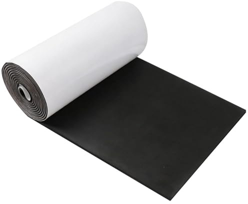 ZephyrCraft Foam Roll Self Adhesive, Neoprene Sheet 2m x 300mm(W) x 3mm(T) | Multipurpose Foam Tape, Anti-Vibration & Anti-Collision, Non-Slip Black Foam Sheet, Sound Insulation for Window Door Floor