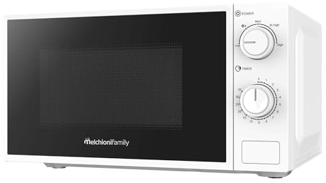 Melchioni Family PULSE Microonde 20 L - 1100W - Funzione di Scongelamento - Timer 1-35 Minuti - Piatto Girevole- Compatto - Bianco