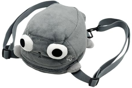 Pebble Plush Bag, Cute 3D Cartoon Animal Backpack, Soft Plush Shoulder Bag with Adjustable Strap, Mini Kawaii Purse for Travel