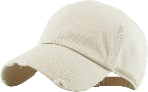 KBETHOS KBE-Vintage STN Vintage Washed Cotton Baseball Cap, Stone